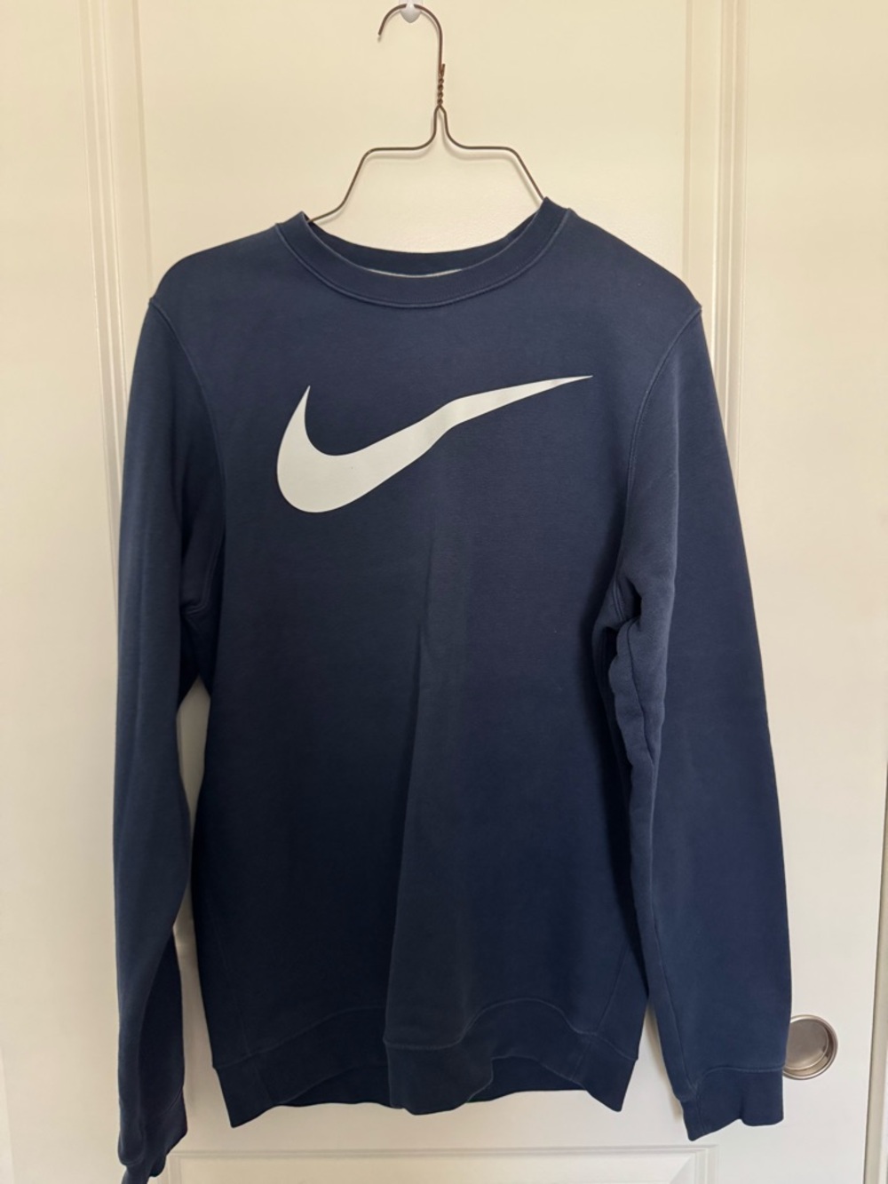 Nike Navy Crewneck Sweatshirt with White Swoosh